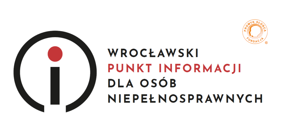 logotyp Wrocławskiego Punktu Informacji dla Osób Niepełnosprawnych i Fundacji Promyk Słońca